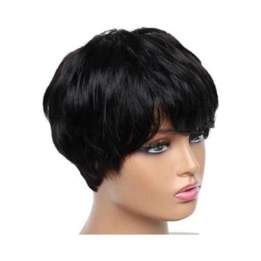 Imagem de Peruca De Cabelo Humano Curta Estilo Pixie Para Mulheres, Peruca Brasi