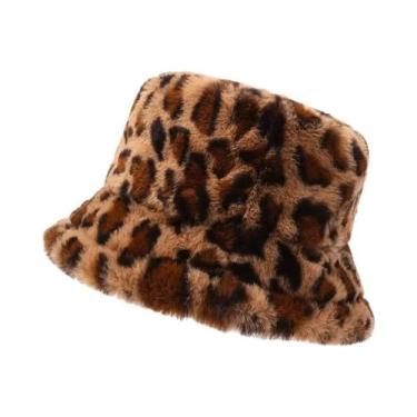 Imagem de Chapéu De Inverno Feminino Quente E Confortável Com Estampa De Leopard