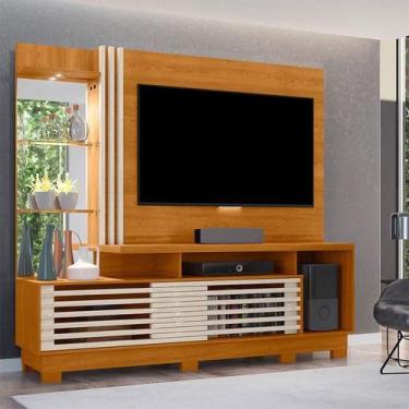 Imagem de Estante Home Theater Ambiente Frizz Plus com Pés Cinamomo Off White - 
