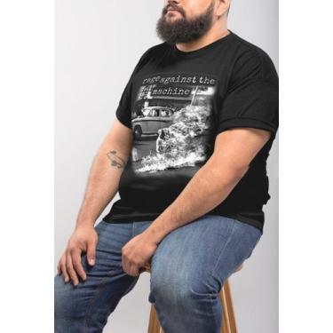 Imagem de Camiseta Preta Banda Rage Against The Machine Bomber Rock Rapper Zack 