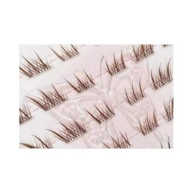 Imagem de Cílios Postiços Castanhos Grossos Com Efeito De Olho De Raposa, 10 Fil