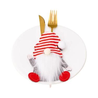Imagem de Suporte Para Talheres De Natal Em Forma De Gnomo Papai Noel, Bolsa Par