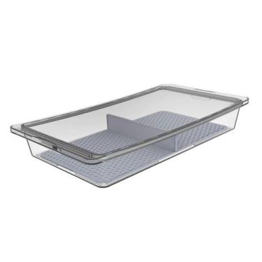 Imagem de Travessa Retangular Hermética 3,4L Crippa com Tampa e Divisória Porta 