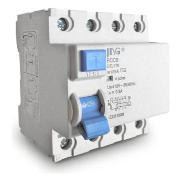 Imagem de Interruptor Diferencial Residual DR/IDR 4P 125A 300mA JNG