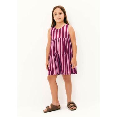 Imagem de Macaquinho Regata Infantil Menina Godê Em Viscose - Rosa 006 - Hering 