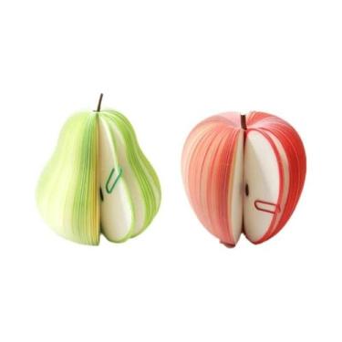 Imagem de Blocos De Notas Adesivas Criativas De Maçã E Pera Para Escritório E Es