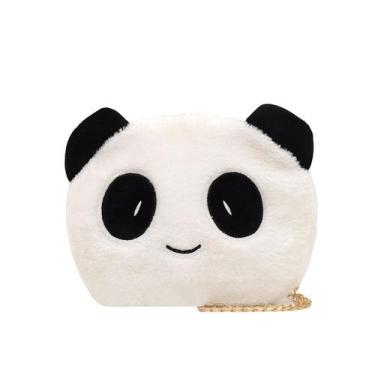 Imagem de Bolsa de ombro tipo mensageiro Panda Head Plush para uso diário - Yiwe