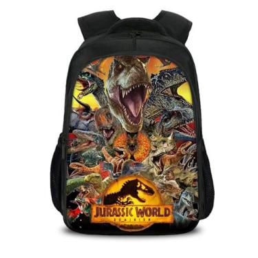 Imagem de Mochila escolar Dinosaur Anime para crianças de nylon 27x12x35cm - yiw