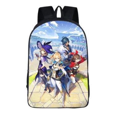 Imagem de Mochila escolar Genshins Kids Children Poliéster 29x12.5x42cm - yiweis
