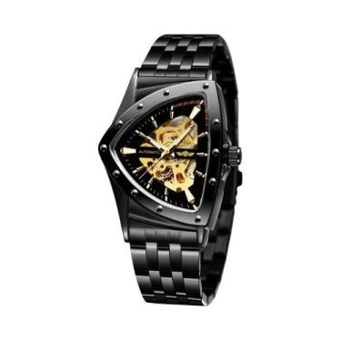 Imagem de Relógio Automático Mecânico Esqueleto À Prova d'Água Em Aço Inoxidável