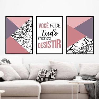 Imagem de Kit 3 Quadros Decorativos Você Pode Tudo - Lilás