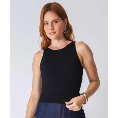 Imagem de Blusa Regata Feminina Sem Costura Canelada Marisa Pret-49923, Preto, P