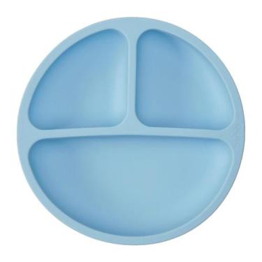 Imagem de Prato Infantil de Silicone com Ventosa Buba Azul