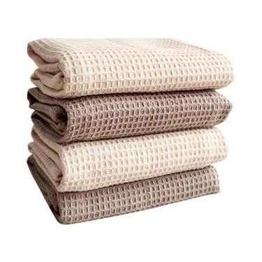 Imagem de Conjunto De Panos De Prato Modernos De Algodão Com Trama Waffle, 4 Uni