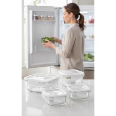 Imagem de Conjunto 4 Potes Vidro Herméticos C/ Válvula - Frescor Garan - Congrat