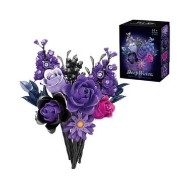 Imagem de Blocos De Montar Buquê Gótico 1218 Peças, Modelo De Vaso De Flores Rom