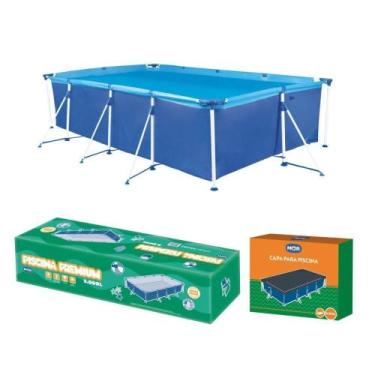 Imagem de Piscina Retangular 5000 Litros Estruturada Premium Com Capa Mor
