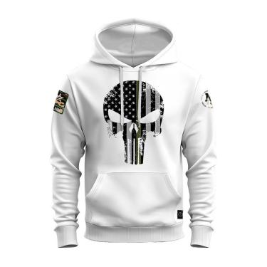 Imagem de Moletom Canguru Blusa De Frio Confortável Estampado Caveira Urban-Unissex