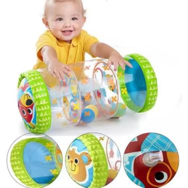 Imagem de Brinquedo Divertido Rolo Inflável /bebê Com Chocalho - Marca, inflavel