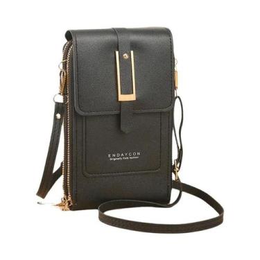 Imagem de Bolsa De Telefone Transparente Para Mulheres Com Design Vertical E Alç