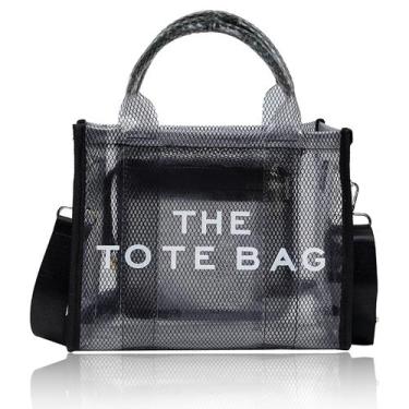 Imagem de Bolsa de mão DST Gainbow Sacola de malha transparente 35x30x16cm