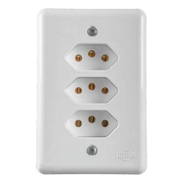 Imagem de Tomada Tripla Monobloco 20a Stylus Ilumi Fácil Instalação Co - Congrat