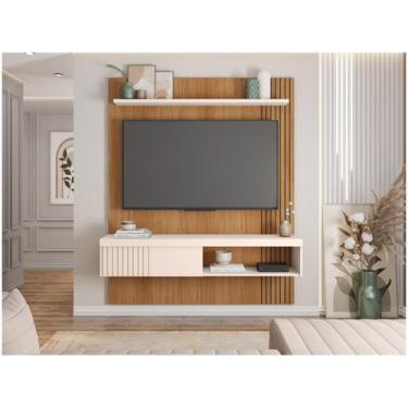 Imagem de Painel para TV 65 Pol com Bancada Suspensa 150cm Jade Freijó/Off White