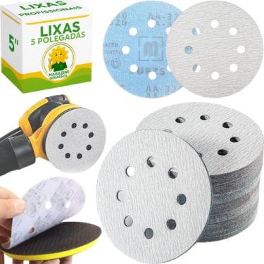 Imagem de 50 X Lixas Disco Anti-Empastamento 5 Polegadas 125mm 8 Furos Pluma Lix
