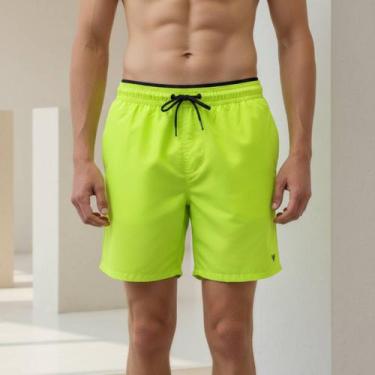 Imagem de Short Praia Masculino de Tactel com Elástico Cordão e Bolsos Ideal par