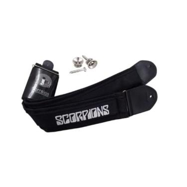 Imagem de Correia Violão Guitarra Baixo Acolchoada SCORPIONS com Par de Roldanas