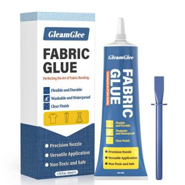 Imagem de Cola para Tecido GleamGlee 50 ml Transparente Lavável e de Alta Aderên