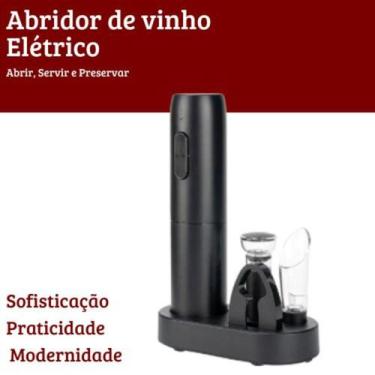 Imagem de Abridor de Vinho Elétrico com Base de Apoio - Abridor Vinho Elétrico