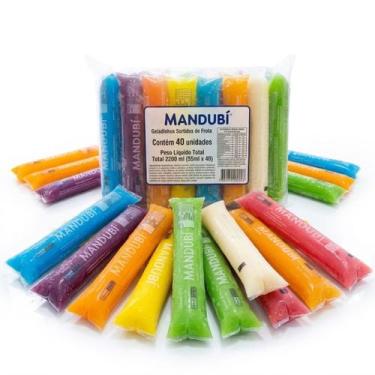Imagem de Geladinho Cremoso Mandubí 40 Unidades 55ml Sabores Sortidos Sacolé Chu