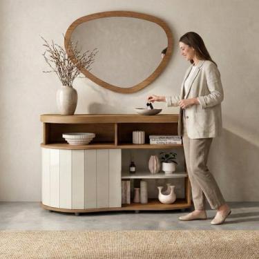 Imagem de Sala de Estar Buffet Espelho Tamburato 50mm Magnum Cinamomo/Off White 