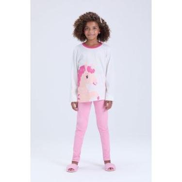 Imagem de Pijama Infantil Feminino Inverno Unicórnio Brilha no Escuro-Feminino