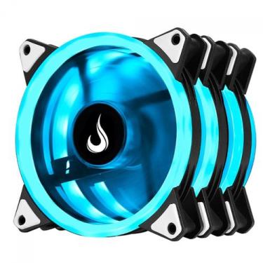 Imagem de Kit Fan com 3 Unidades Rise Mode Smart, RGB, 120mm, Com Controladora, 