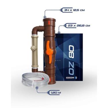 Imagem de Gerador Ozônio OZON OZ80 V3 Piscinas 80m³  Purificador Água