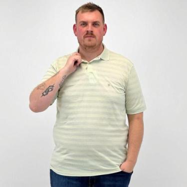 Imagem de Camisa Polo Baumgarten Listrada Plus Size Manga Curta Masculina, G2, V
