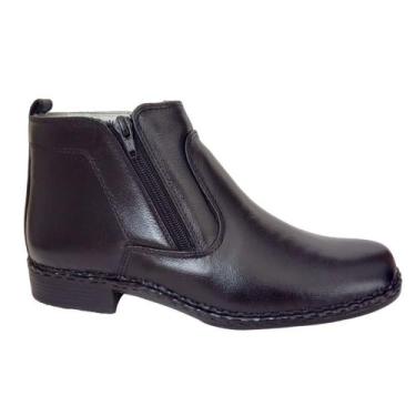 Imagem de Bota Couro Botina Social  Sola Borracha Palm. Gel Conforto - Kalleb, 4
