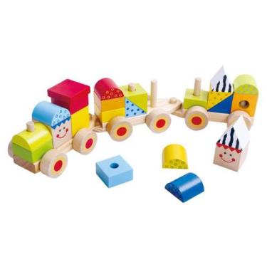 Imagem de Brinquedo Educativo - Trem De Blocos Madeira - Tooky Toy