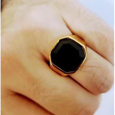 Imagem de Anel Masculino Com Pedra  Ônix - Gold Gazz, 30