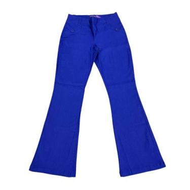 Imagem de Calça Feminina Social Tecido Bengaline Confortável Flare P ao G4 Plus 