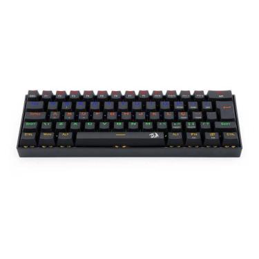 Imagem de Teclado mecanico usb gamer lakshmi rainbow switch black redragon k606r