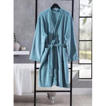 Imagem de Roupao Adulto Soft Fofinho Jolitex - Jolitex Ternille, Azul turquesa, 