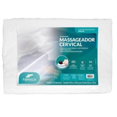 Imagem de Travesseiro Cervical Ortopédico com Massageador Fibrasca