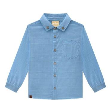 Imagem de Camisa Menino Milon em Tricoline Azul Claro, 2
