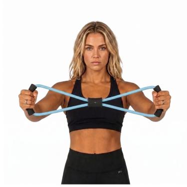 Imagem de Corda Elástica Tipo 8 para Exercícios Multifuncionais Pilates Yoga Musculação Fisioterapia Azul