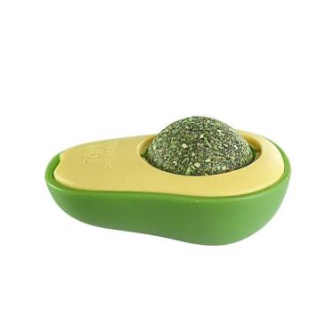 Imagem de Kit Brinquedo Interativo para Gatos com Catnip Formato Abacate com Fita Dupla Face 03 Unidades