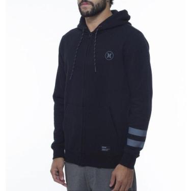 Imagem de Moletom Hurley Aberto Circle Icon BP WT23 Masculino Preto, Preto, P