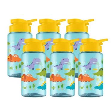 Imagem de Kit 6 Garrafa Infantil 500ml Água Plástico Squeeze Escola - - Bandeira